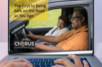 Computer with a picture that reads The Keys to Being Safe on the Road as You Age
