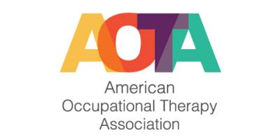 American Occupational Therapy Association logo with AOTA overlapping in multiple colors